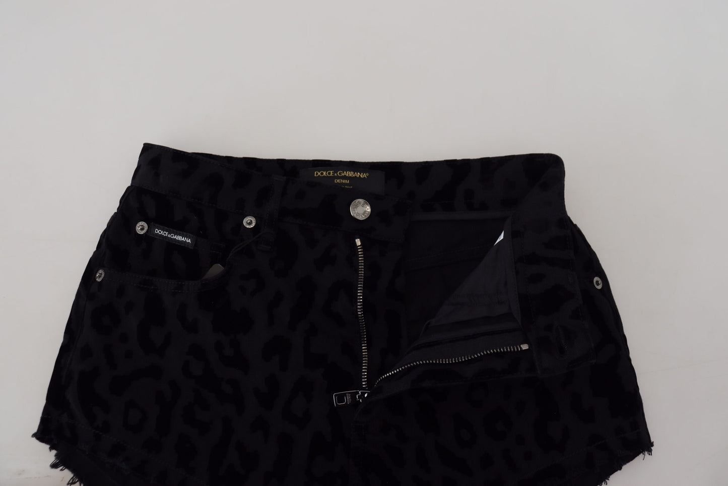 Dolce &amp; Gabbana Short en denim stretch en coton noir