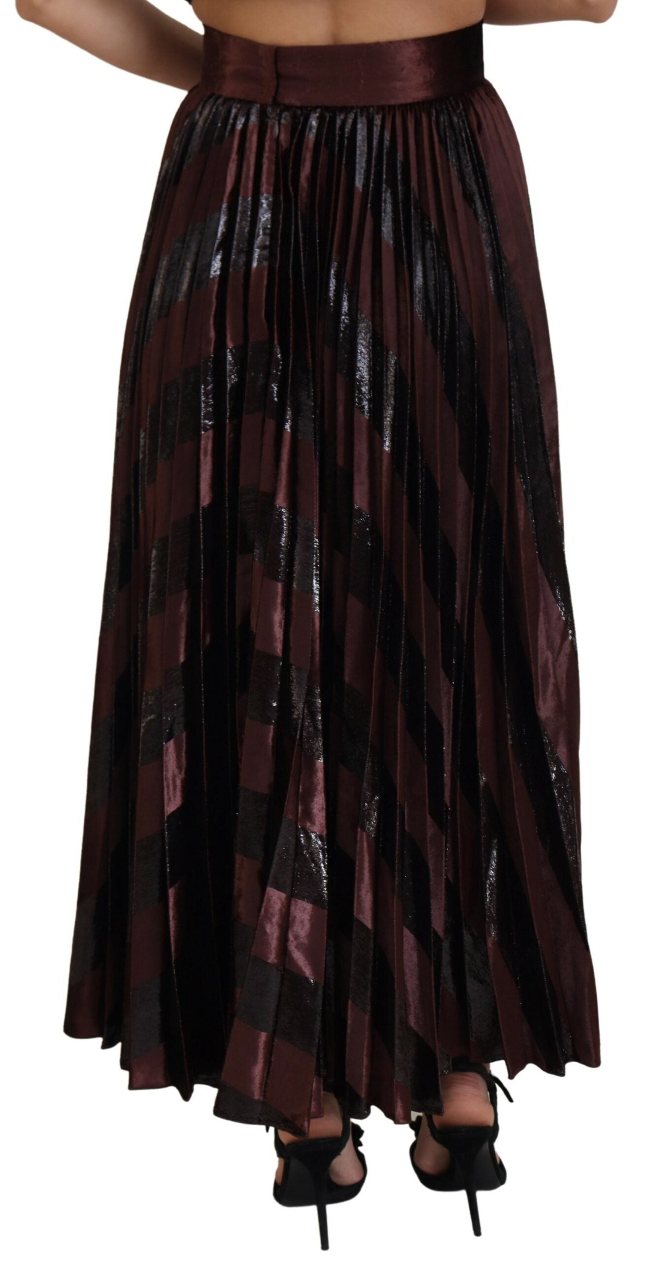 Dolce &amp; Gabbana Jupe longue trapèze taille haute en polyester marron