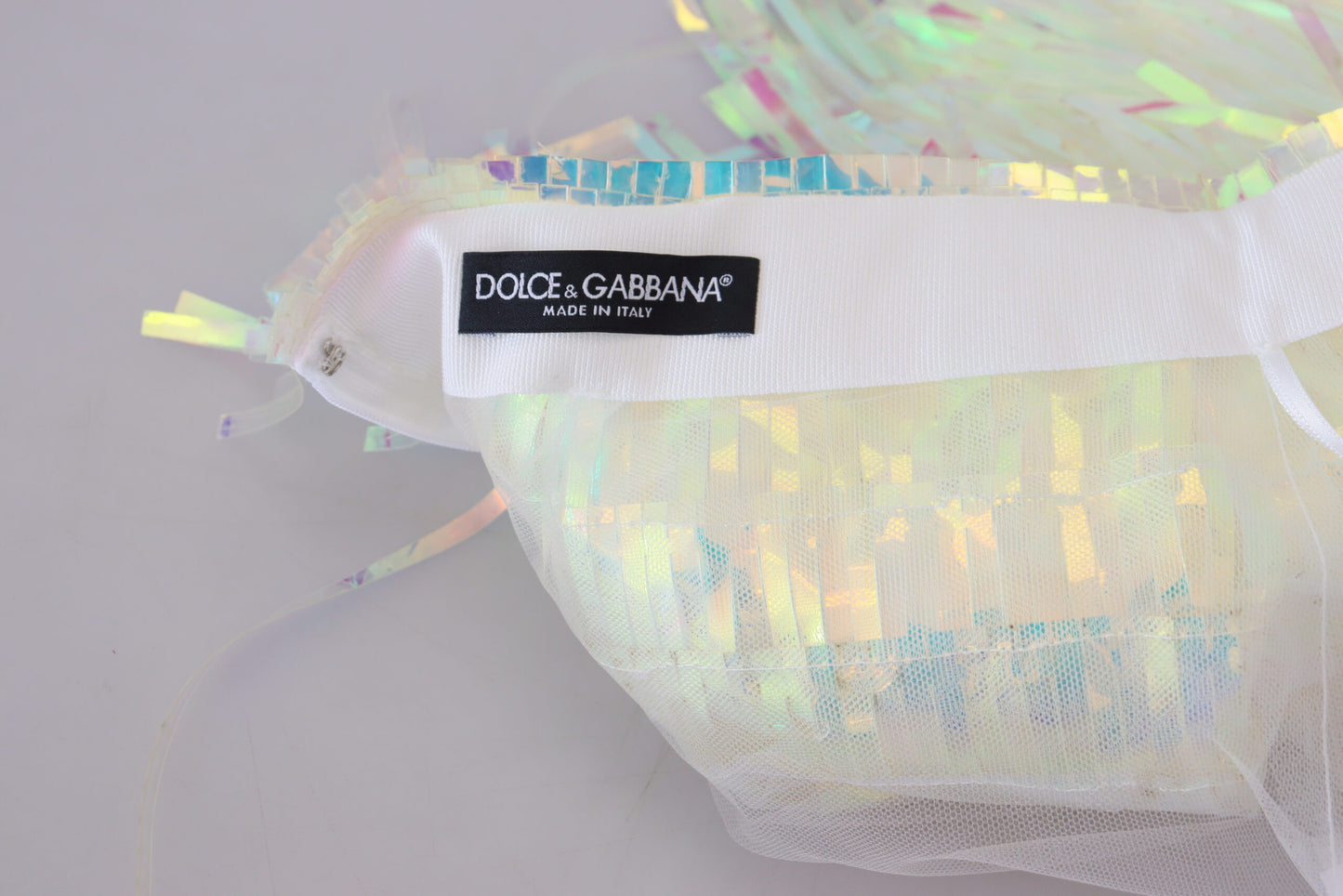 Dolce &amp; Gabbana Jupe en tulle à franges irisée multicolore