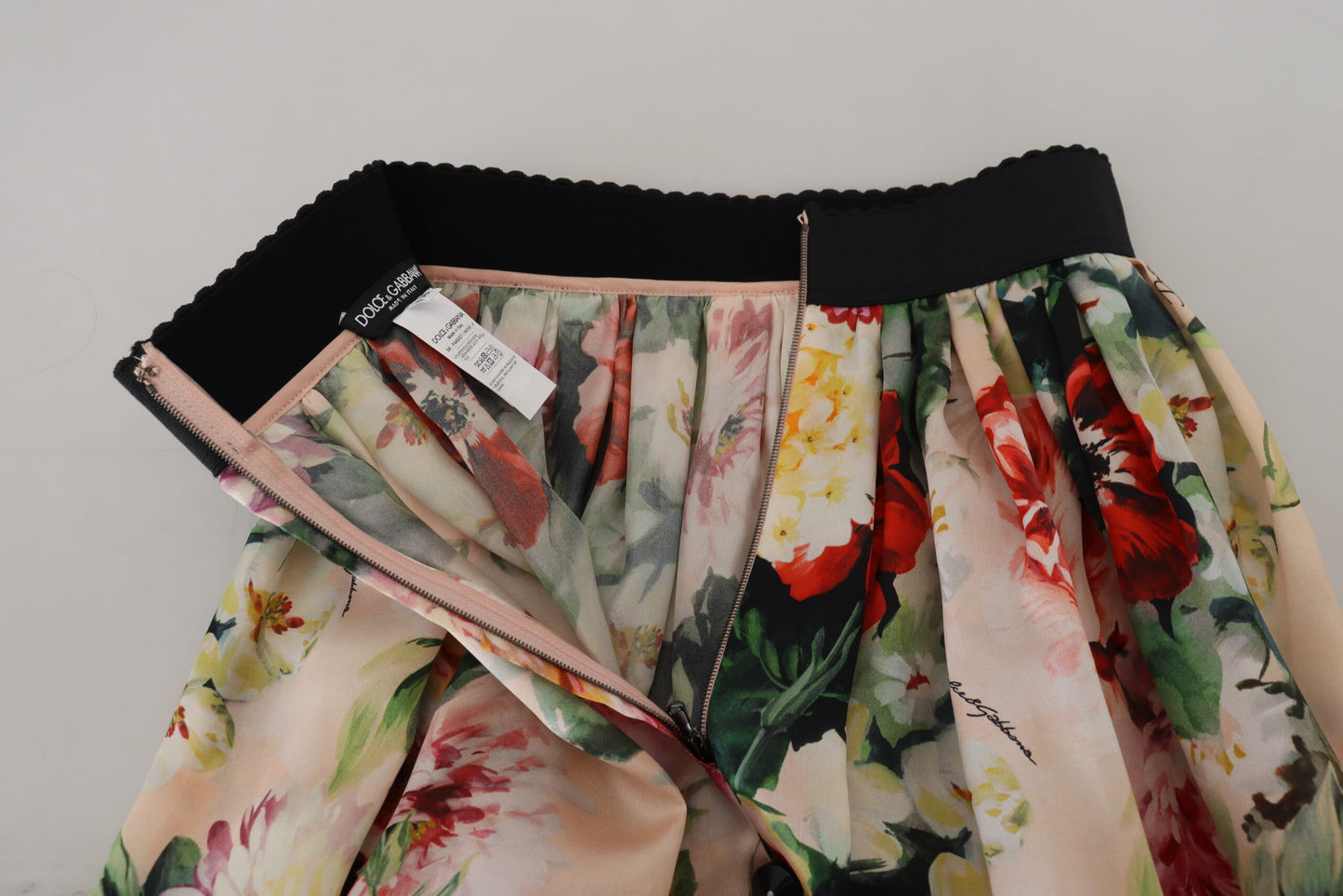 Dolce & Gabbana Exquisite High Waist Floral Silk Skirt