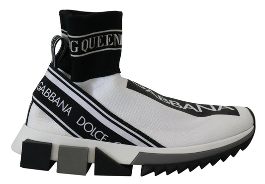 Dolce &amp; Gabbana Weiß Schwarz Sorrento Socken Sneakers Schuhe