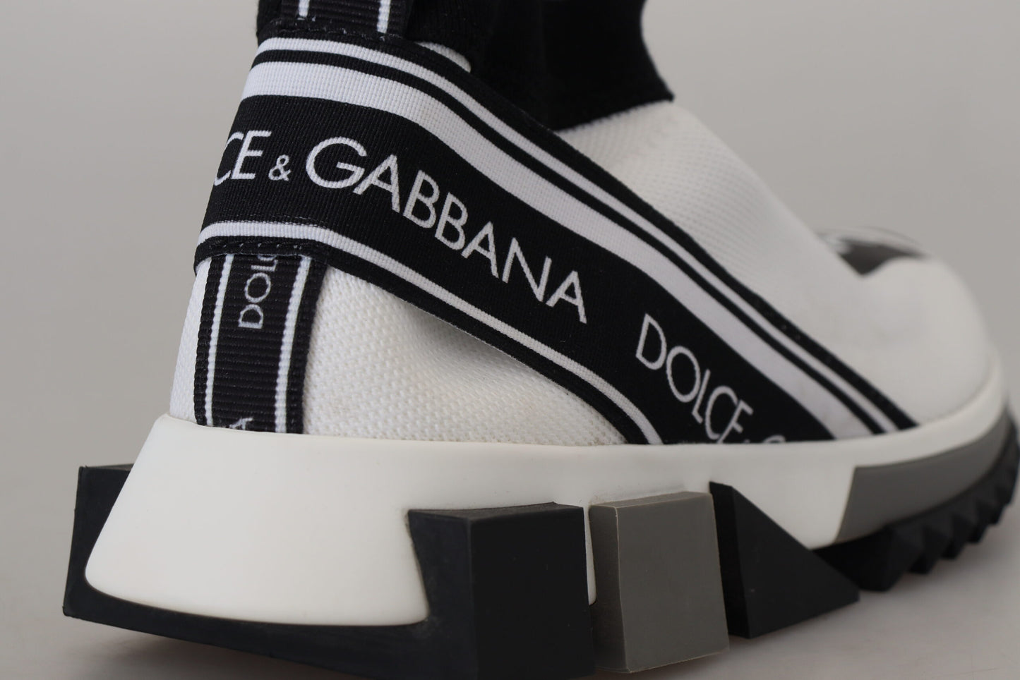 Dolce &amp; Gabbana Weiß Schwarz Sorrento Socken Sneakers Schuhe