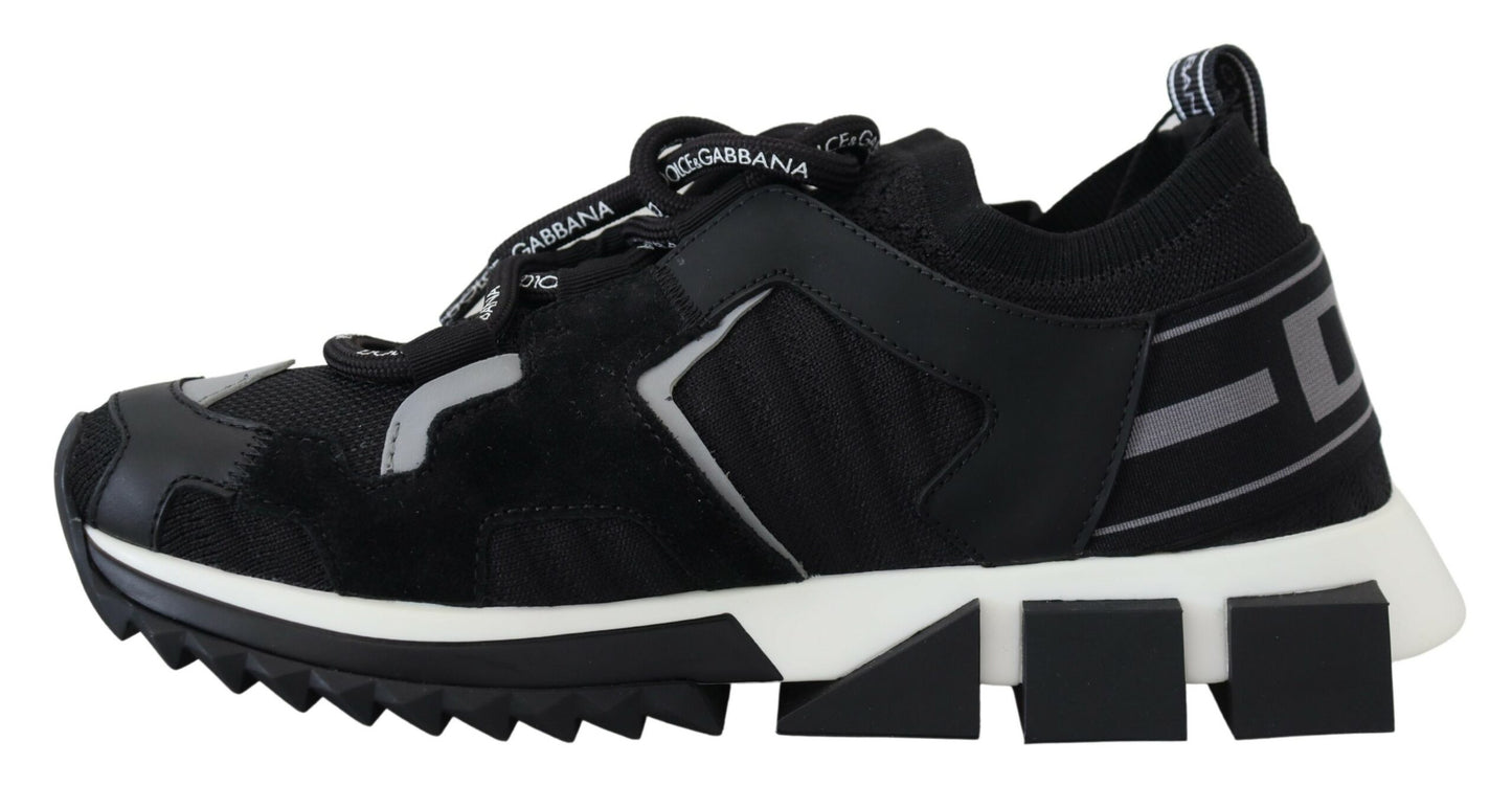 Dolce &amp; Gabbana Black Mesh Sorrento Trekking Sneakers Schuhe