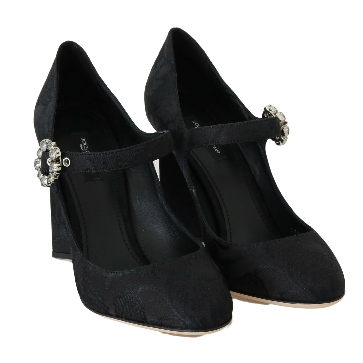 Dolce &amp; Gabbana Chaussures Mary Janes à talons hauts en brocart noir