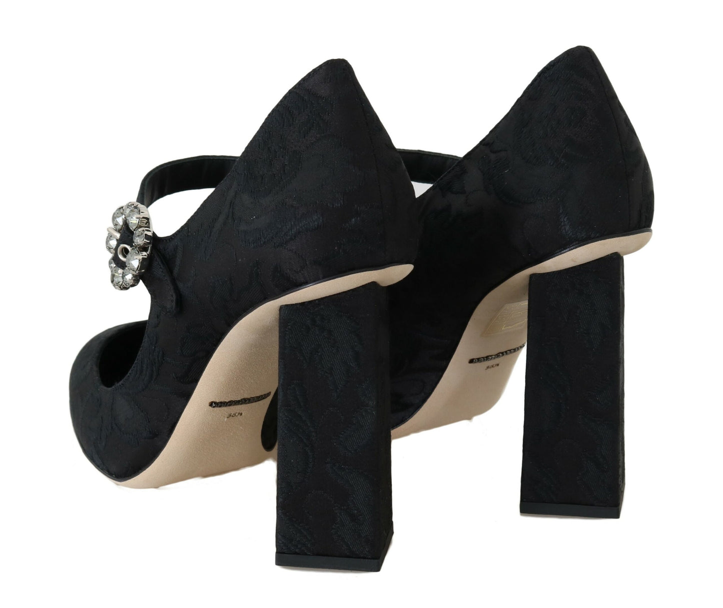 Dolce &amp; Gabbana Chaussures Mary Janes à talons hauts en brocart noir