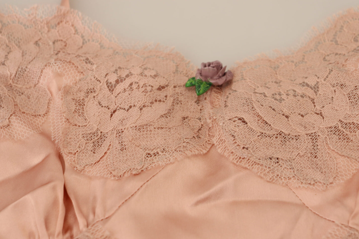 Dolce &amp; Gabbana Débardeur Roses En Dentelle Satin Rose Lingerie