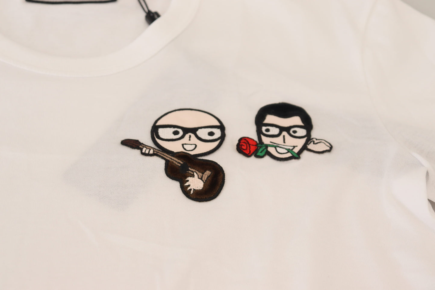 Dolce &amp; Gabbana T-shirt en coton à col rond blanc #dgfamily