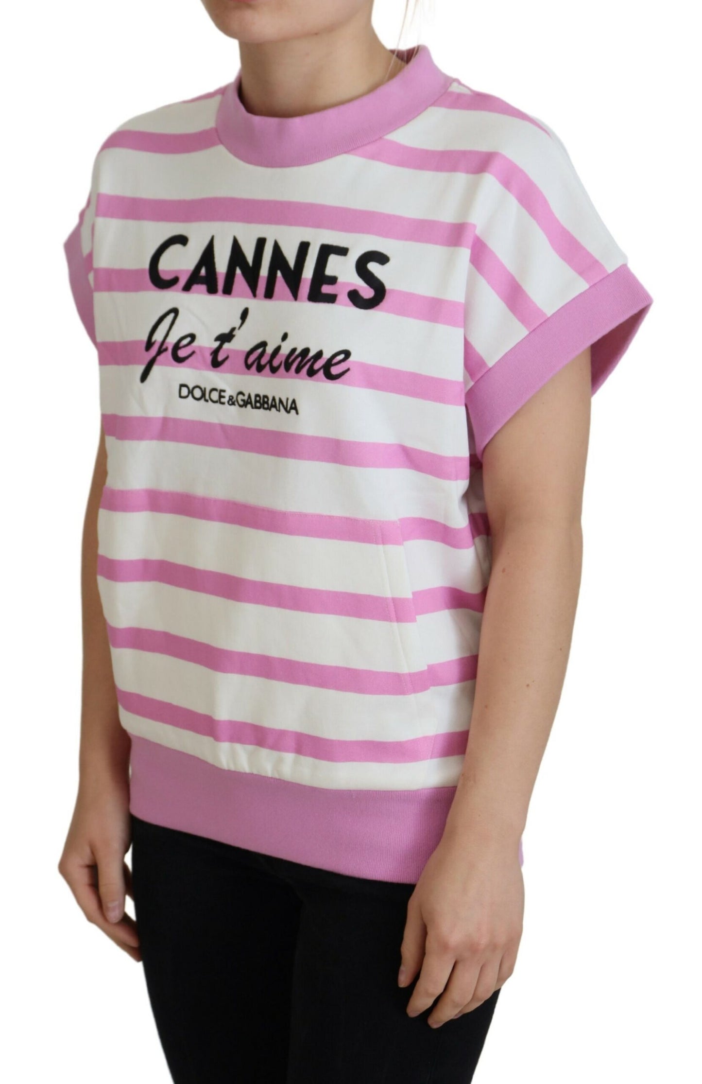 Dolce &amp; Gabbana T-shirt exclusif rose blanc CANNES