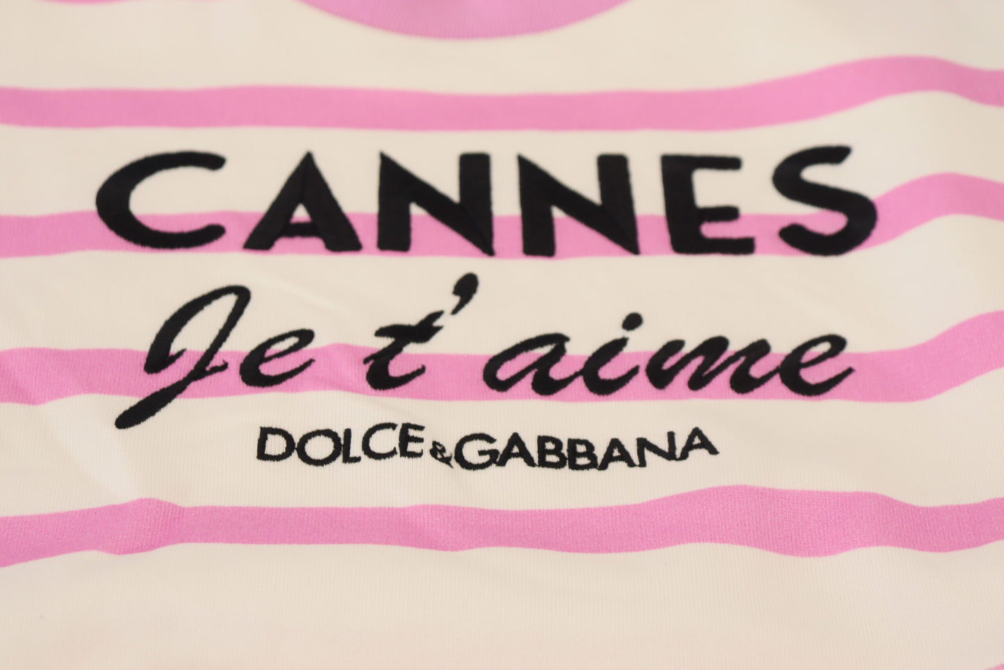 Dolce &amp; Gabbana Weiß-Rosa CANNES Exklusives T-Shirt