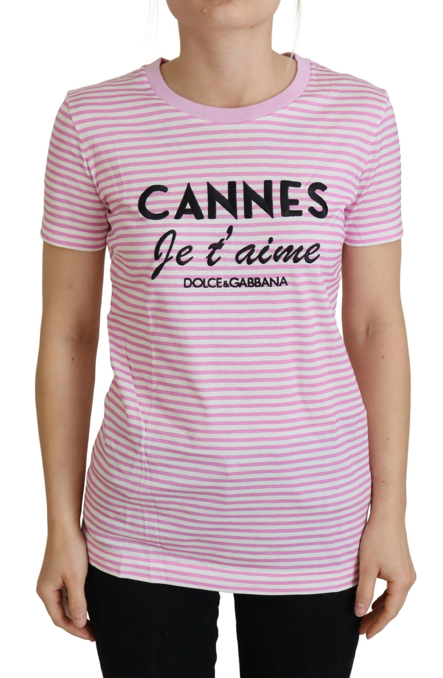 Dolce &amp; Gabbana T-shirt exclusif rose blanc CANNES