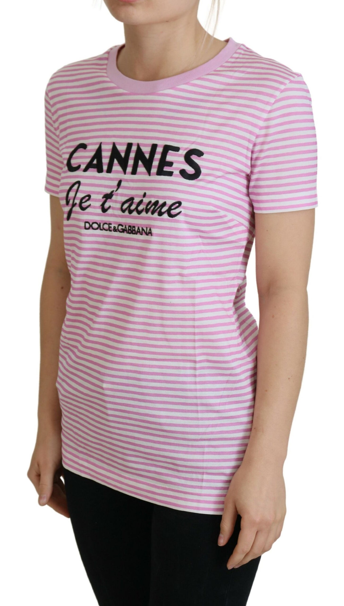 Dolce &amp; Gabbana T-shirt exclusif rose blanc CANNES