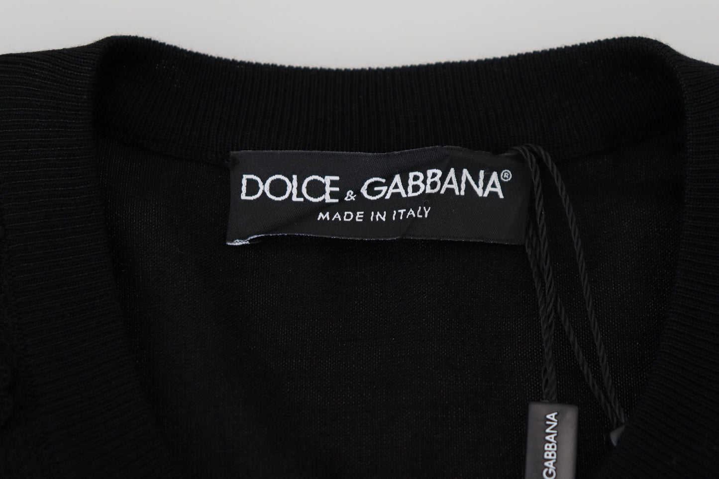 Dolce &amp; Gabbana – Schwarzer Cardigan mit Blumenspitze und Knöpfen