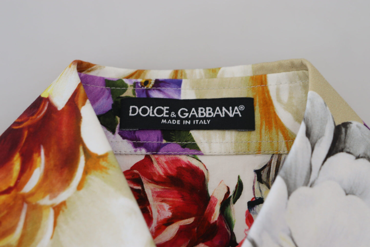 Dolce &amp; Gabbana Haut chemisier à col en coton fleuri multicolore