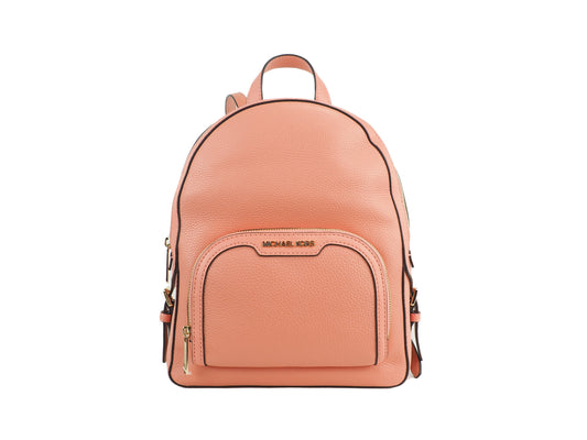 Michael Kors Jaycee Medium Sherbert Sac à dos en cuir grainé avec poche zippée