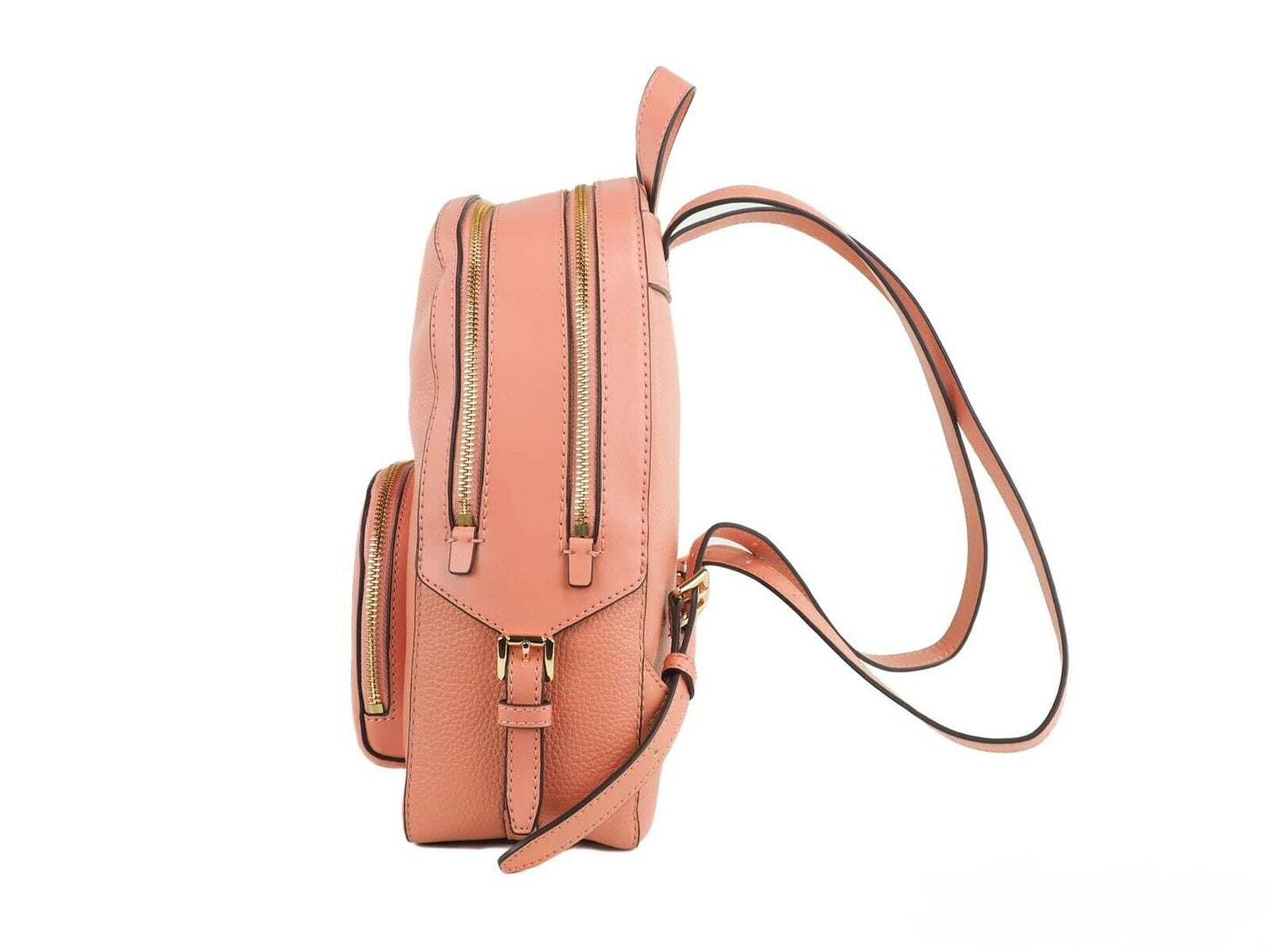 Michael Kors Jaycee Medium Sherbert Kieselleder-Rucksack mit Reißverschlusstasche, Büchertasche