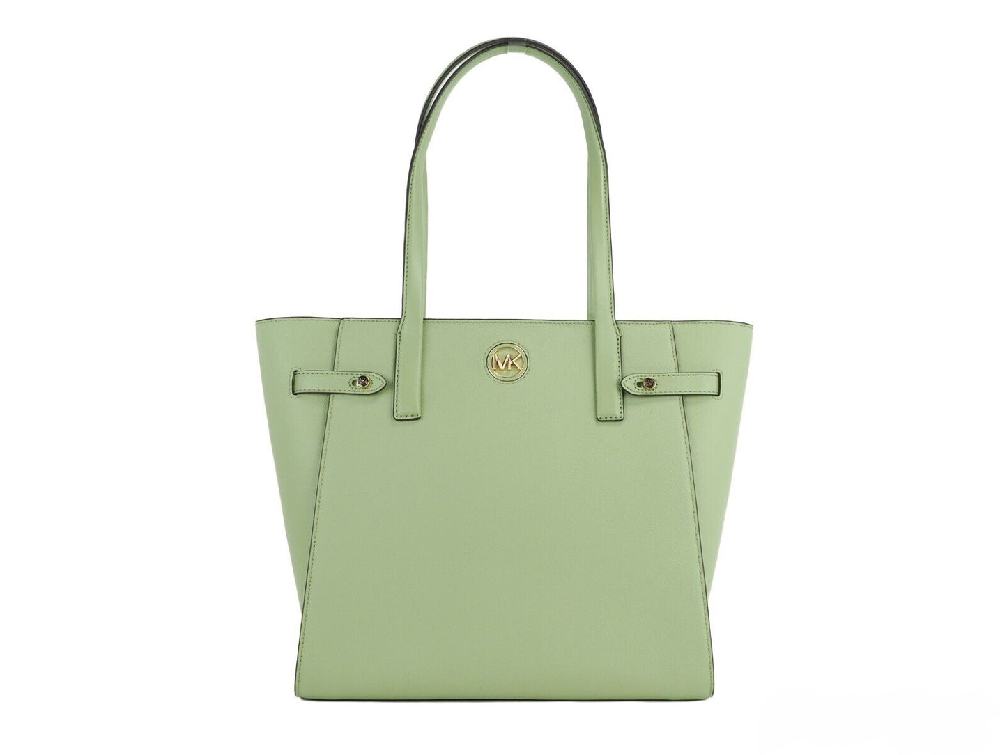 Michael Kors Carmen Große North South Tote-Handtasche aus leicht salbeifarbenem Saffiano-Leder