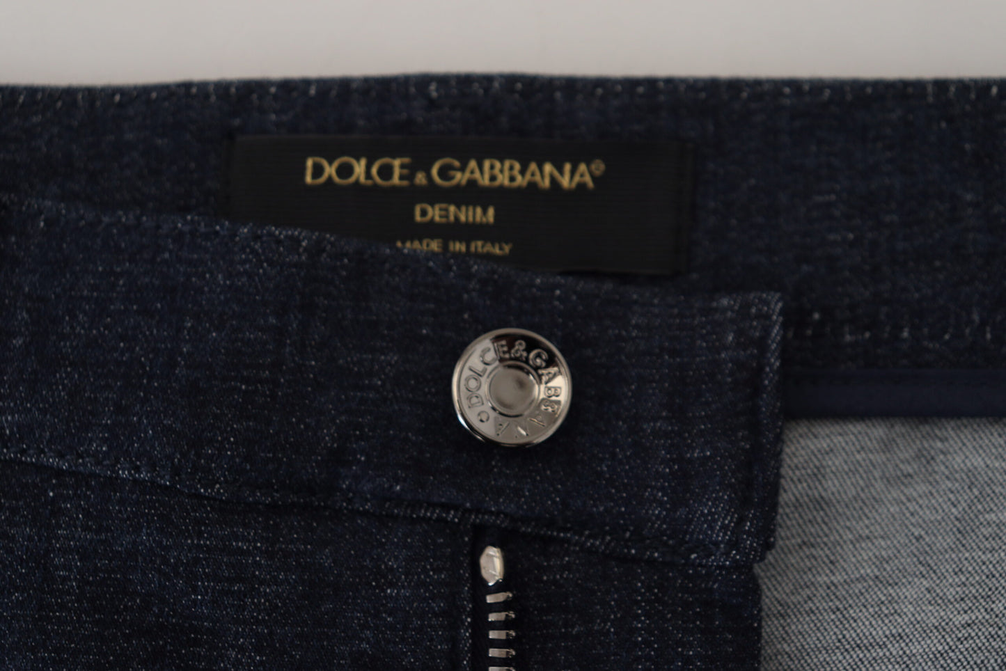 Dolce &amp; Gabbana Jean droit en denim bleu à imprimé floral