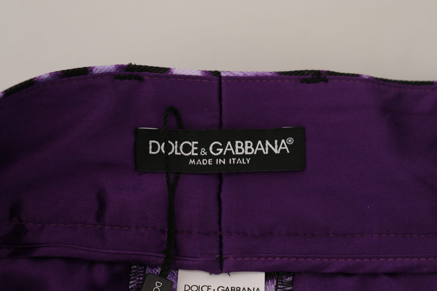 Dolce &amp; Gabbana Pantalon taille haute violet à imprimé léopard