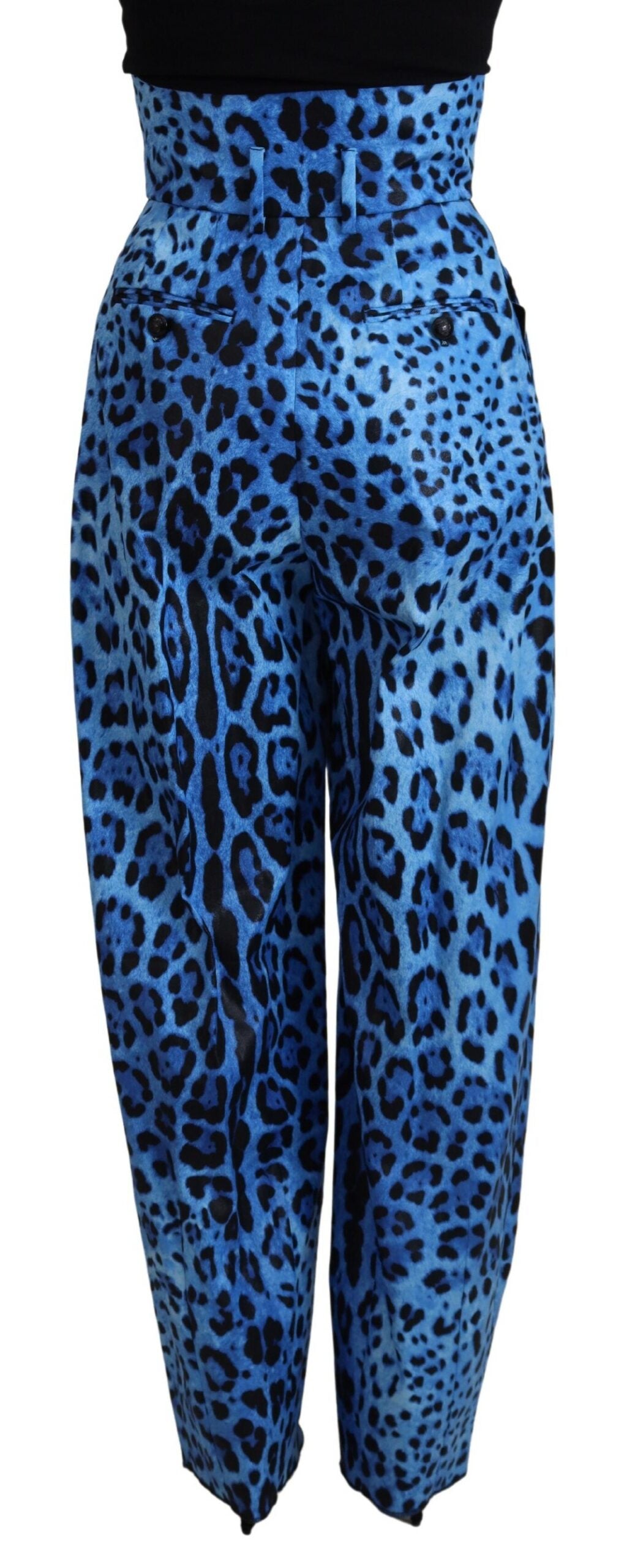 Blaue Hose mit hohem Bund und Leopardenmuster von Dolce &amp; Gabbana