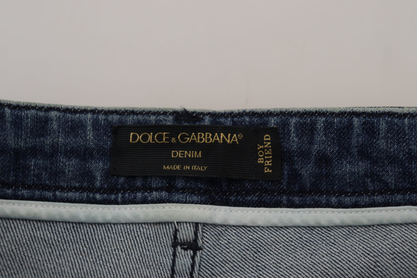 Dolce &amp; Gabbana Jean droit en denim droit en coton léopard jaune