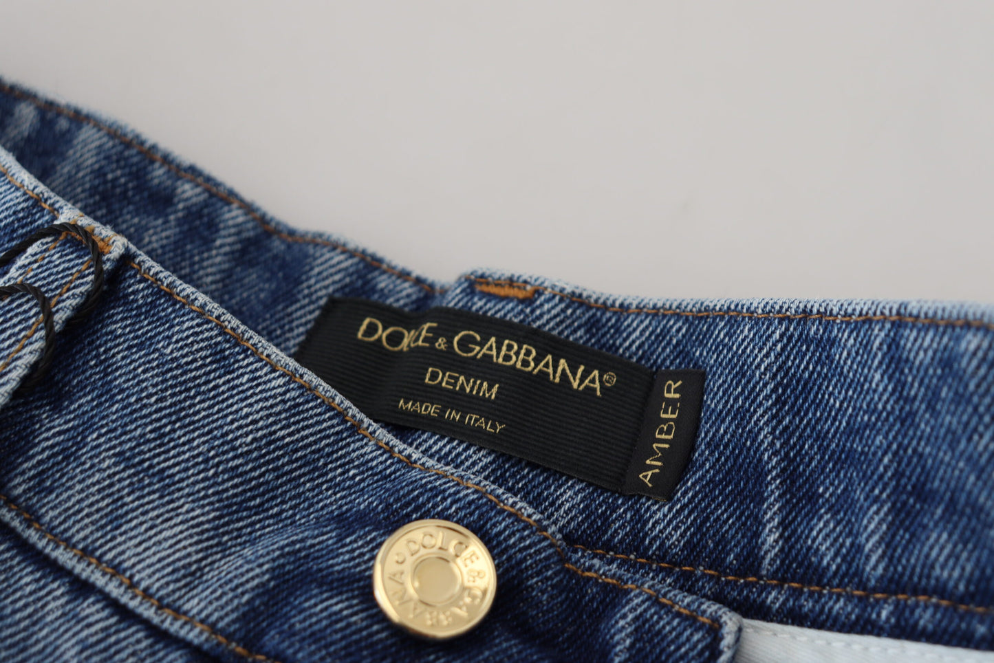 Dolce &amp; Gabbana Jean skinny en coton denim bleu en lambeaux