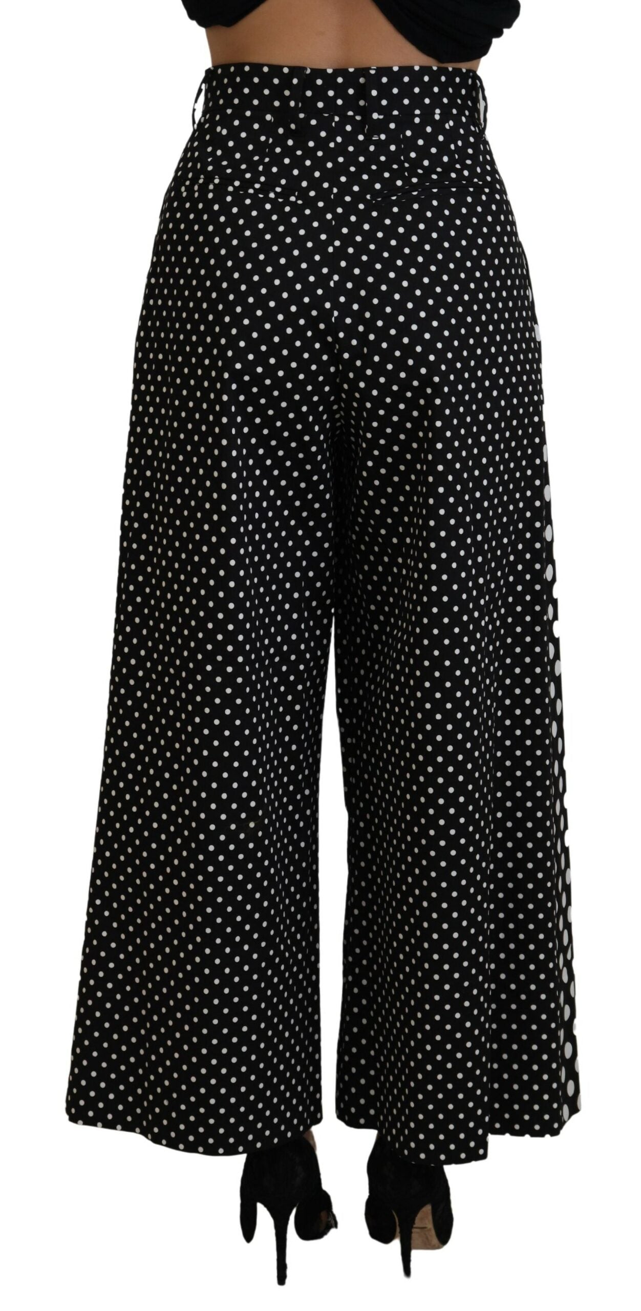 Dolce & Gabbana Elegant High-Waist Polka Dot Pants