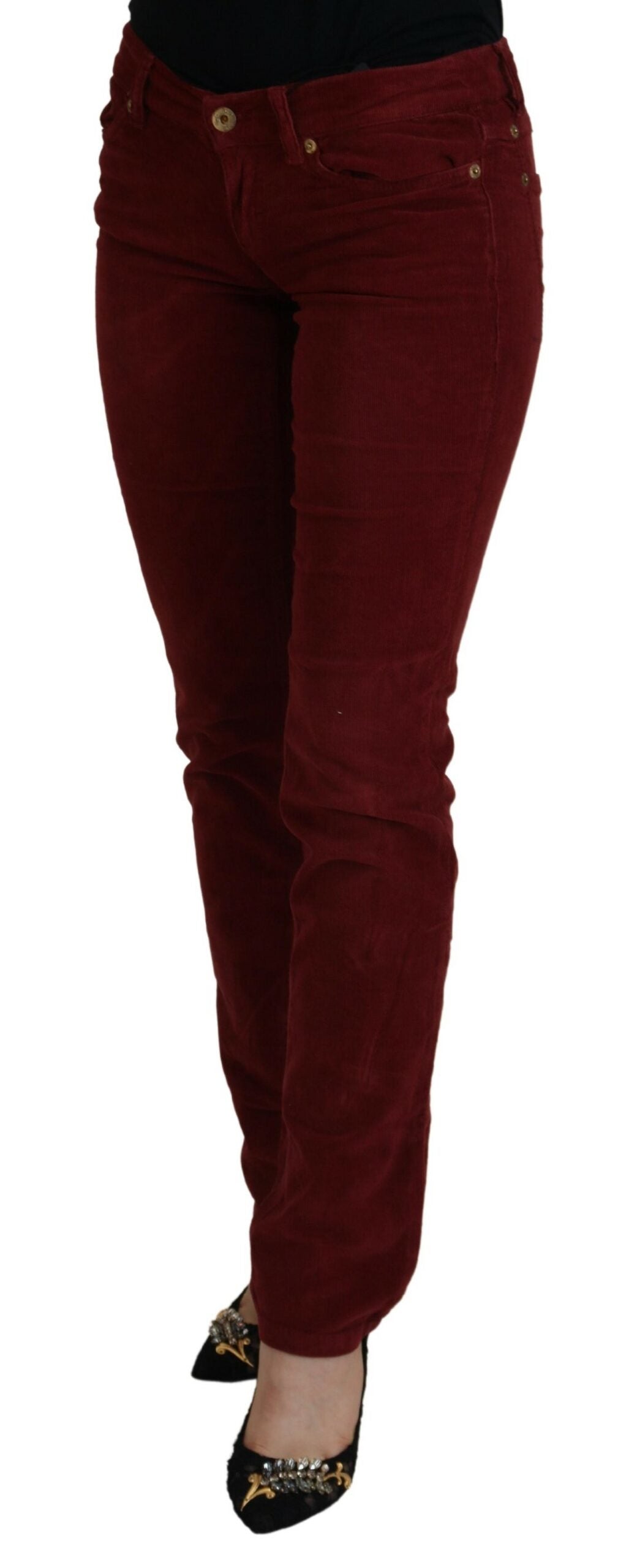 Dolce &amp; Gabbana Pantalon décontracté en velours côtelé marron pour femme