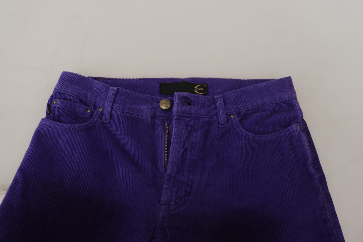 Just Cavalli Damen-Hose aus violettem Baumwollcord