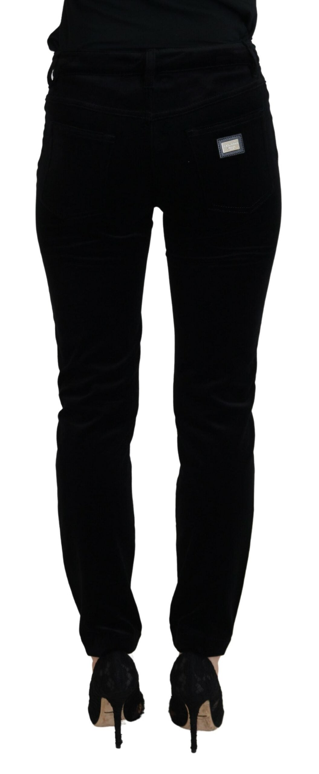 Dolce & Gabbana Chic Black Mid Waist Skinny Jeans