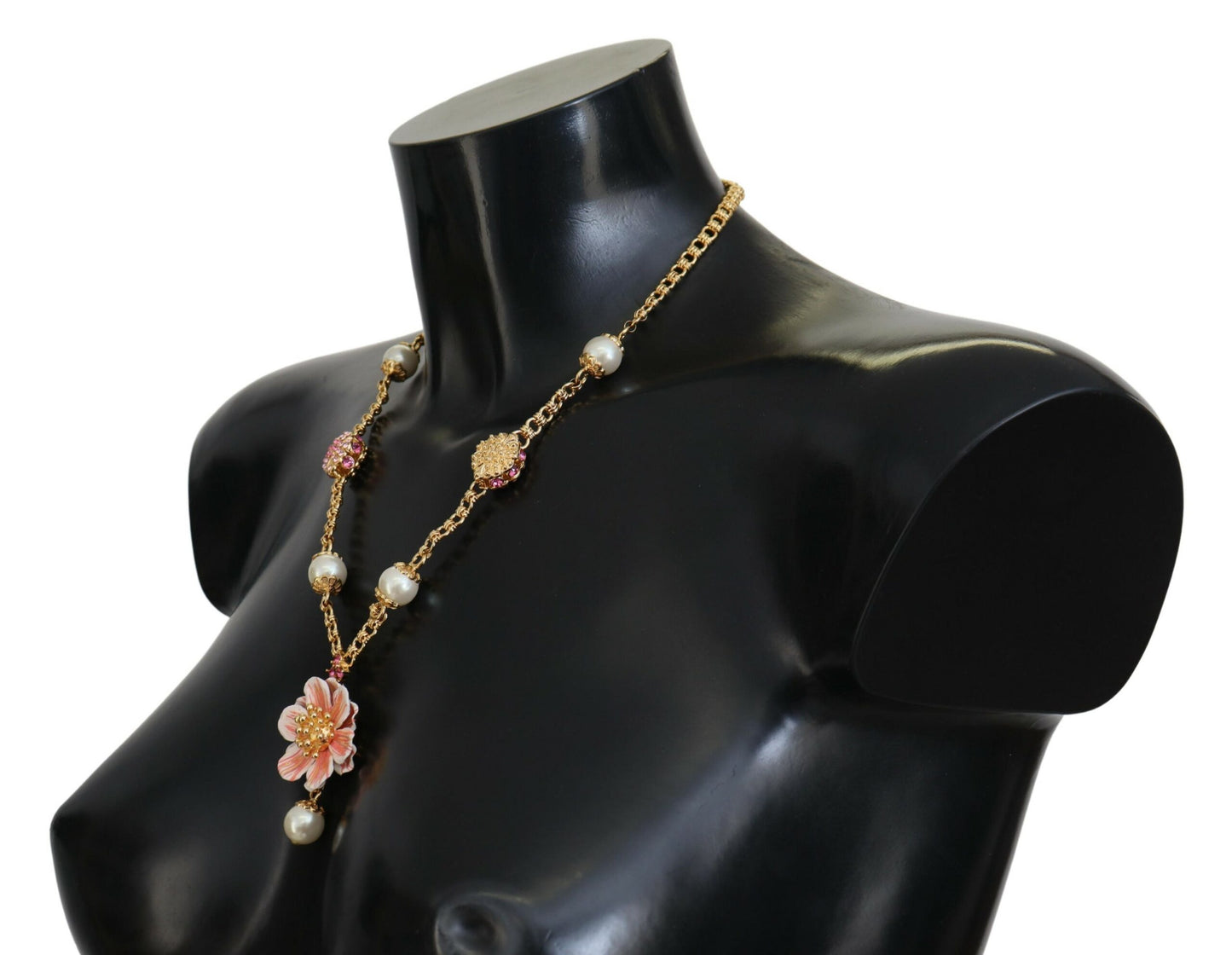 Dolce &amp; Gabbana Collier orné de cristaux floraux de ton doré rose