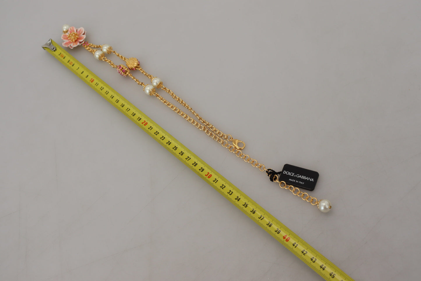 Dolce &amp; Gabbana Collier orné de cristaux floraux de ton doré rose