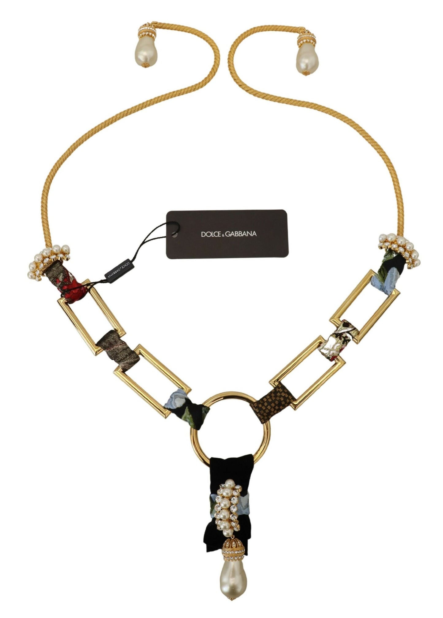 Dolce & Gabbana Elegant Gold Brass Pearl Statement Necklace