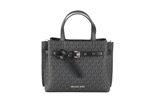 Michael Kors Emilia Petit sac à main en PVC Signature noir