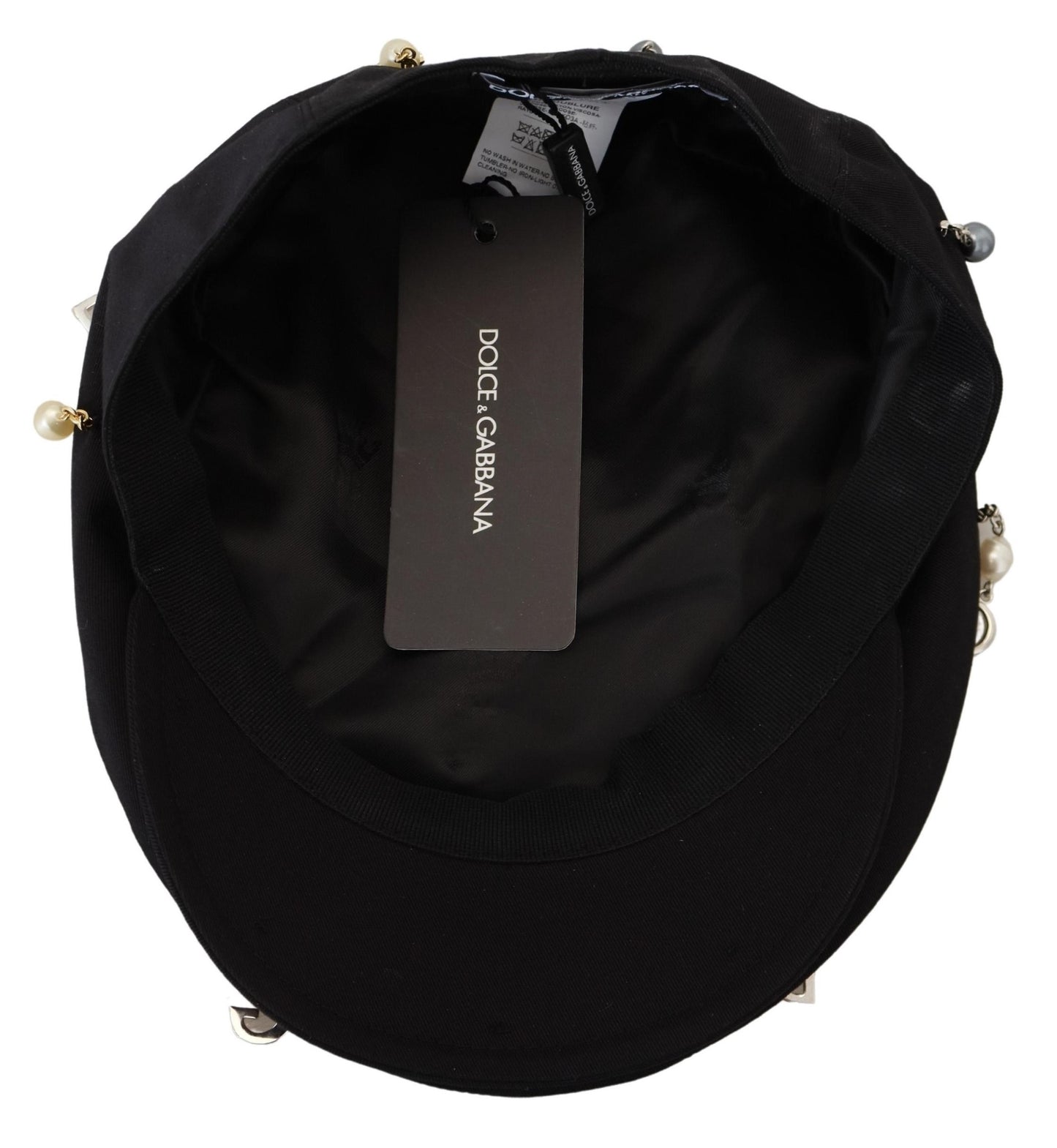 Dolce &amp; Gabbana Chapeau Gavroche Embelli En Coton Noir Pour Homme