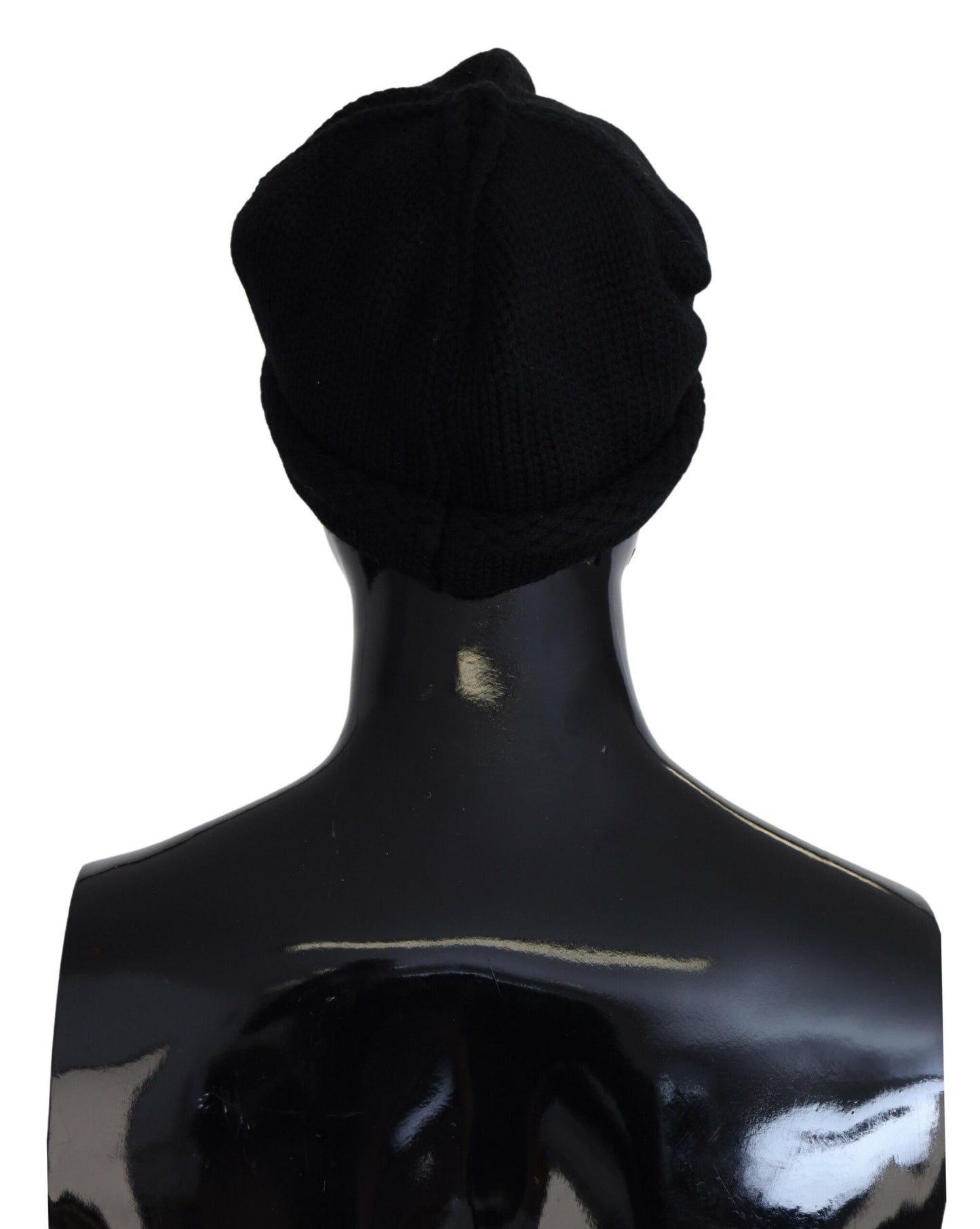 Dolce &amp; Gabbana Bonnet d'hiver en laine vierge noire pour femme