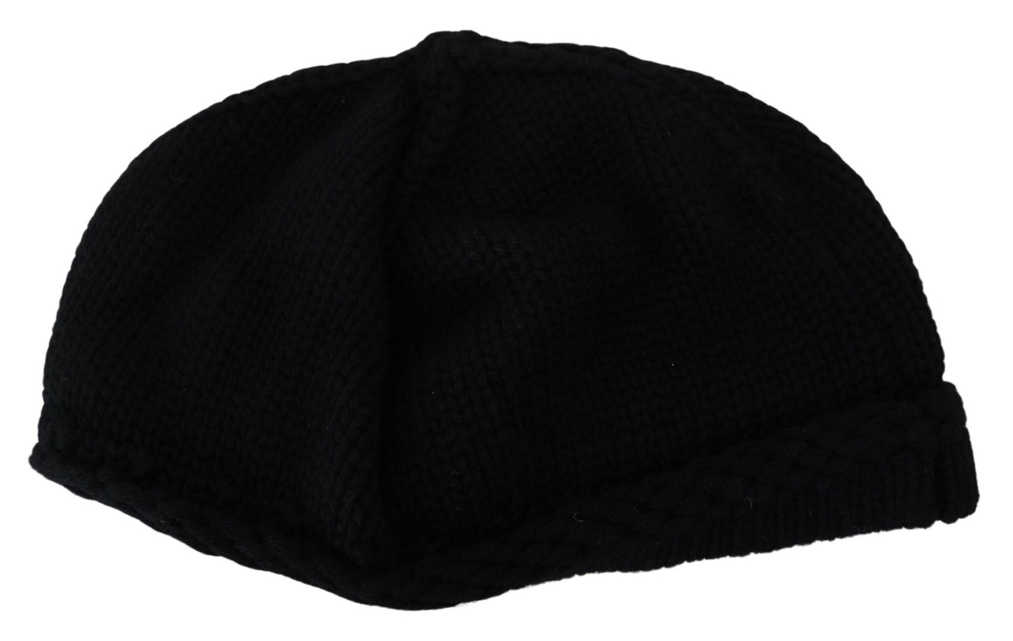 Dolce &amp; Gabbana Bonnet d'hiver en laine vierge noire pour femme