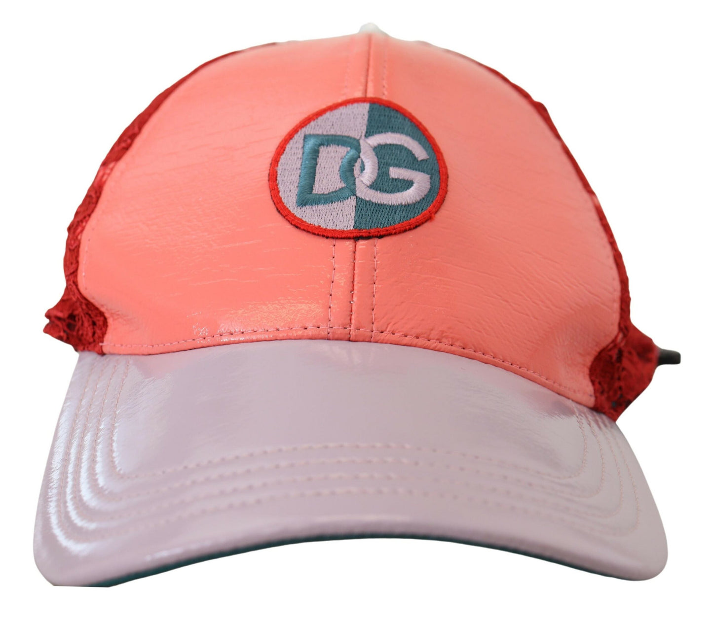 Casquette de baseball en dentelle florale avec logo multicolore Dolce &amp; Gabbana