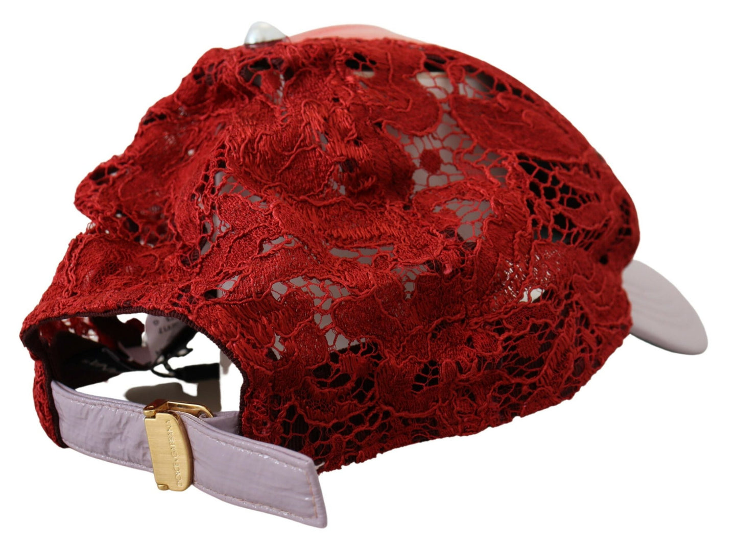 Casquette de baseball en dentelle florale avec logo multicolore Dolce &amp; Gabbana