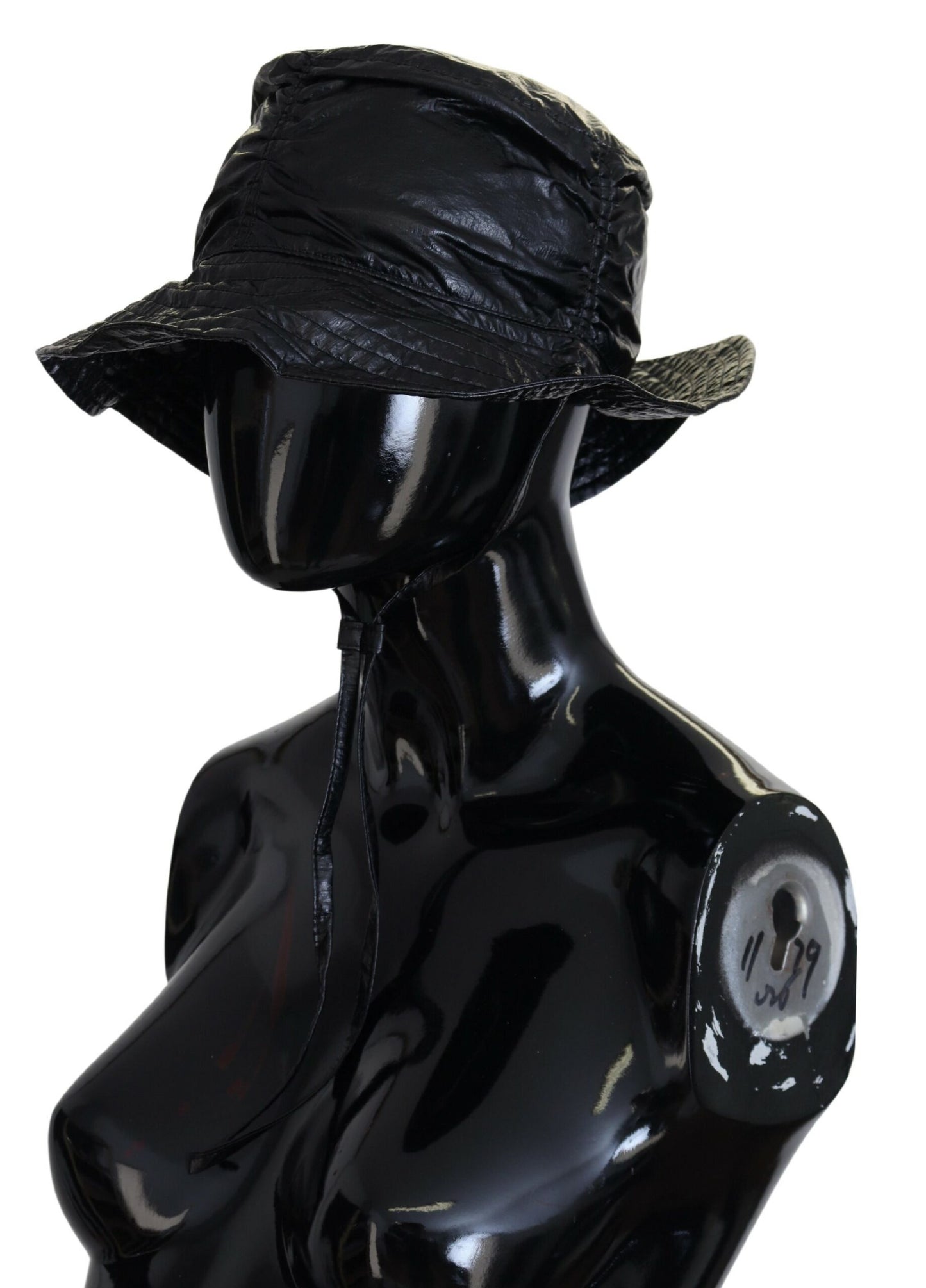 Dolce &amp; Gabbana Chapeau seau en simili cuir matelassé noir pour femme