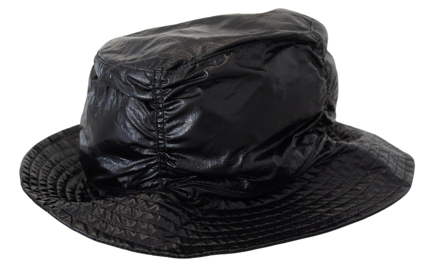 Dolce &amp; Gabbana Chapeau seau en simili cuir matelassé noir pour femme