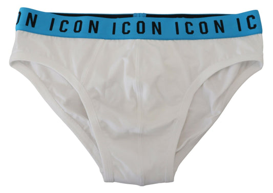 Dsquared² Slip blanc en coton stretch avec logo Icon pour homme