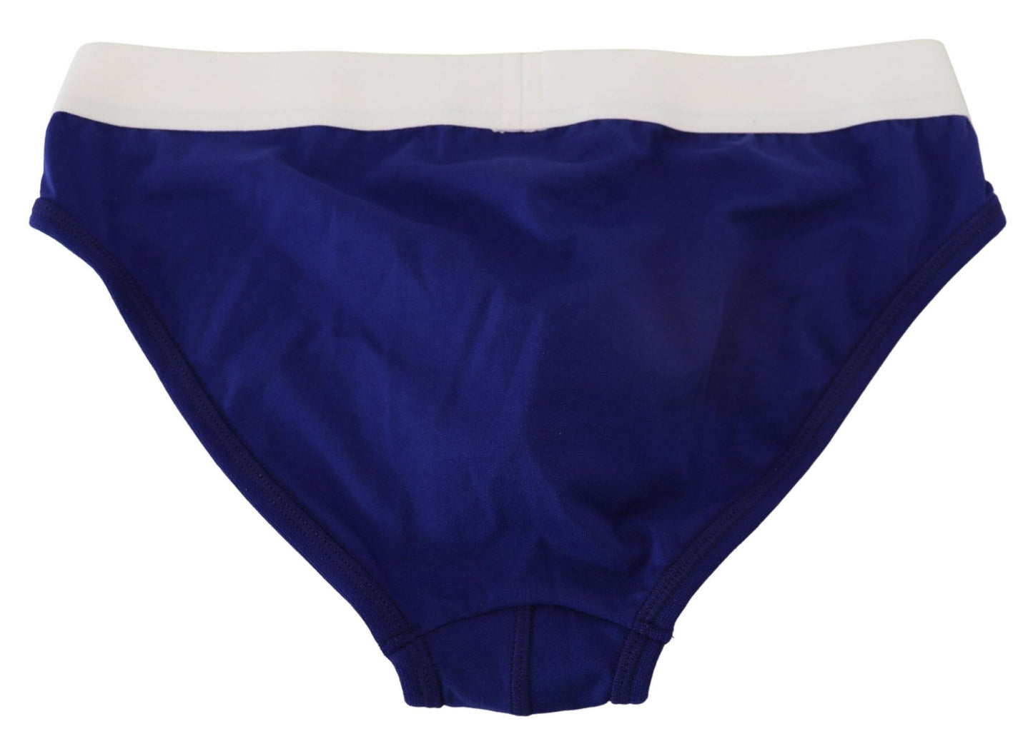 Dsquared² Blau-weißes Logo-Baumwoll-Stretch-Herren-Slip-Unterwäsche