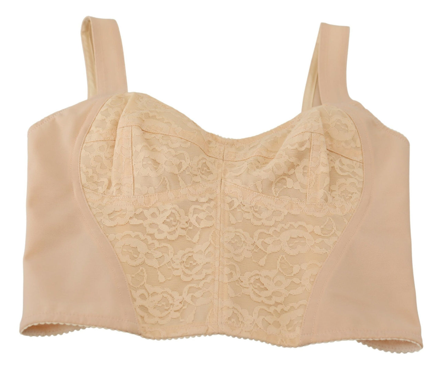 Dolce &amp; Gabbana Haut bustier court beige avec soutien-gorge corset