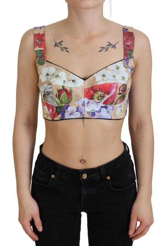 Dolce &amp; Gabbana Haut corset bustier court à fleurs multicolore