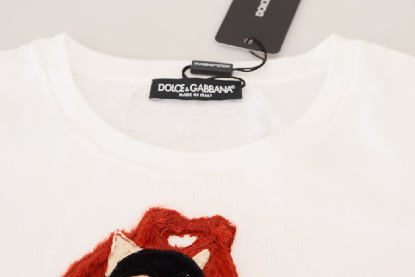 Dolce &amp; Gabbana T-shirt Top Blanc Texturé Manches Courtes