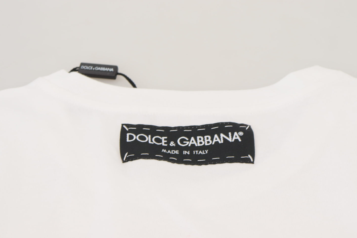 Dolce &amp; Gabbana T-shirt Top Blanc Texturé Manches Courtes