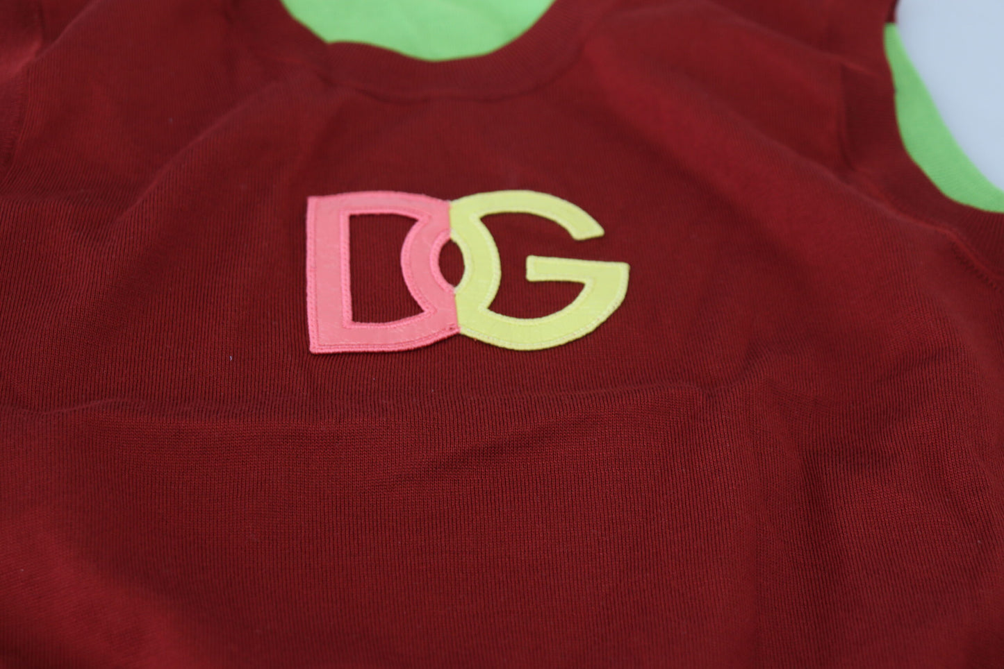 Dolce &amp; Gabbana Haut pull sans manches avec logo DG rouge vert