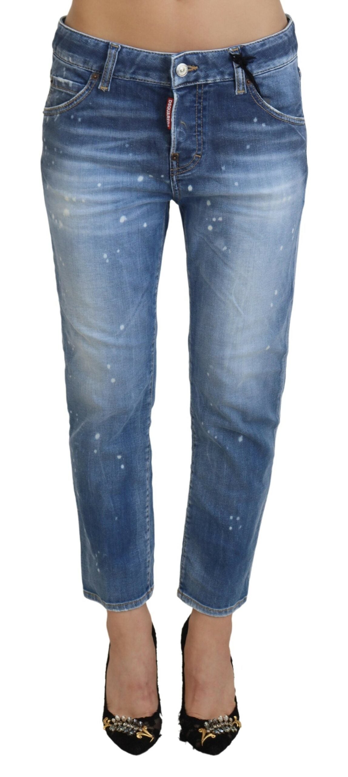 Dsquared² Jean court taille basse en coton bleu Cool Girl