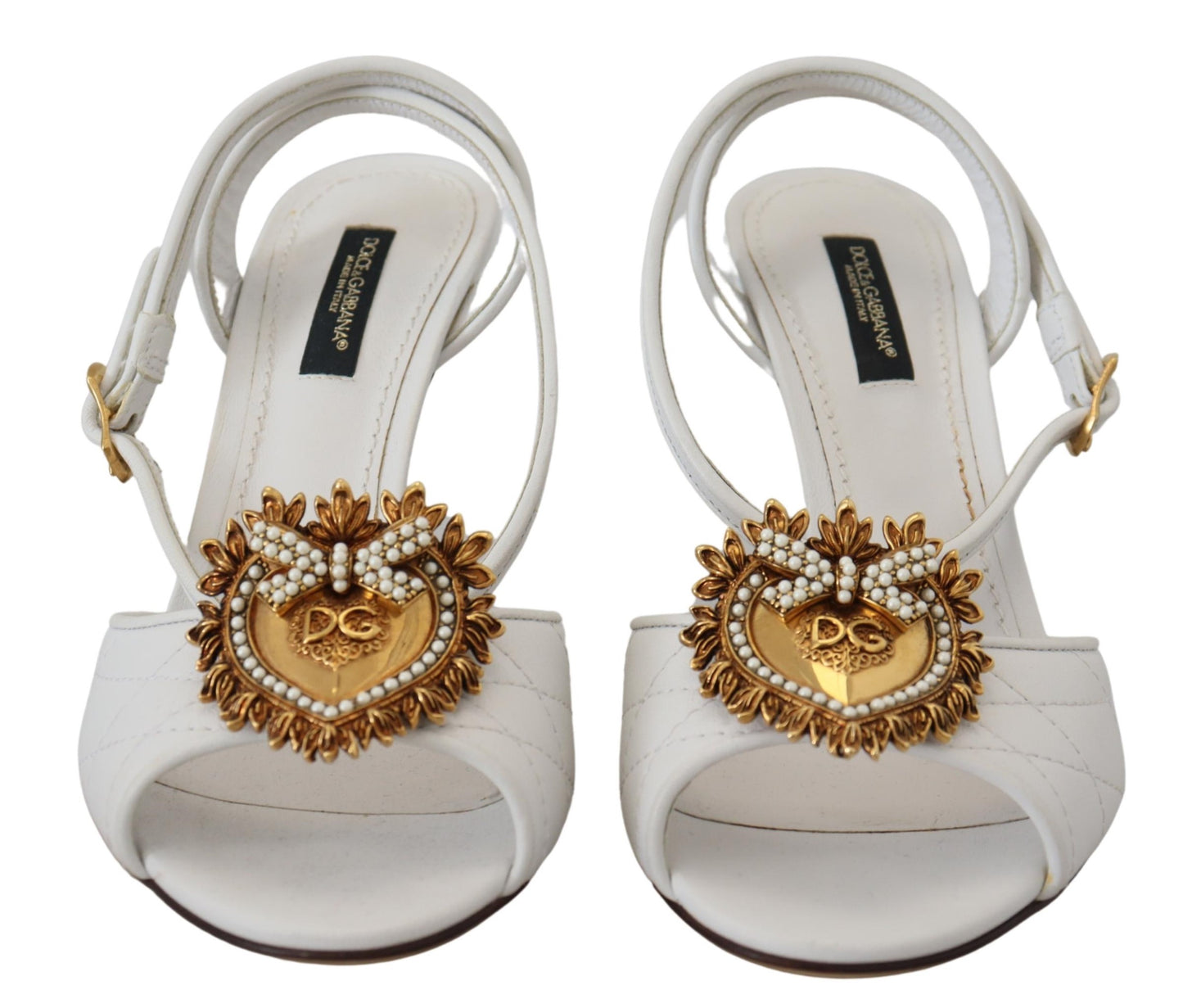 Dolce &amp; Gabbana Chaussures sandales ornées Devotion blanches