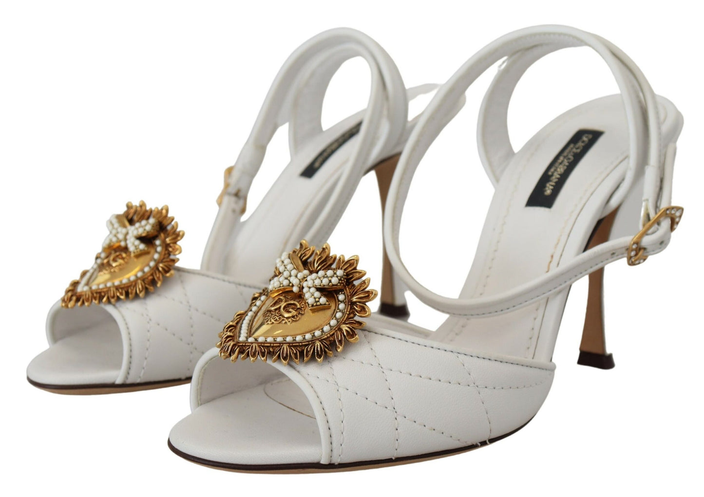 Dolce &amp; Gabbana Chaussures sandales ornées Devotion blanches